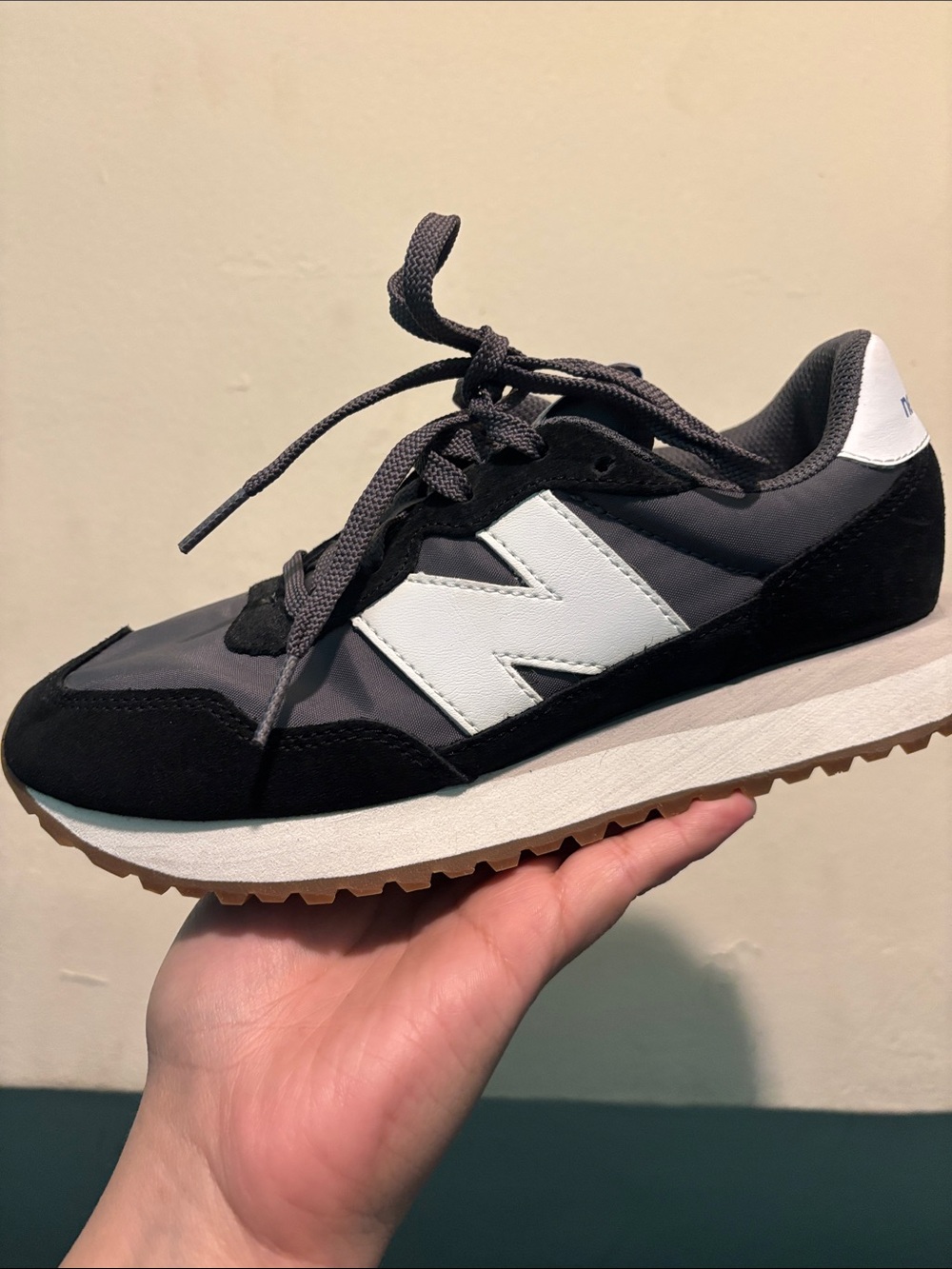 New Balance Kids Black Gray White Runner Sneakers
